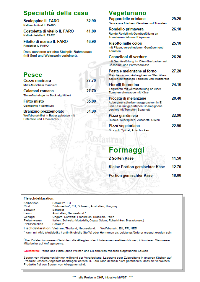 Menu Restaurant Il Faro Herrliberg-6