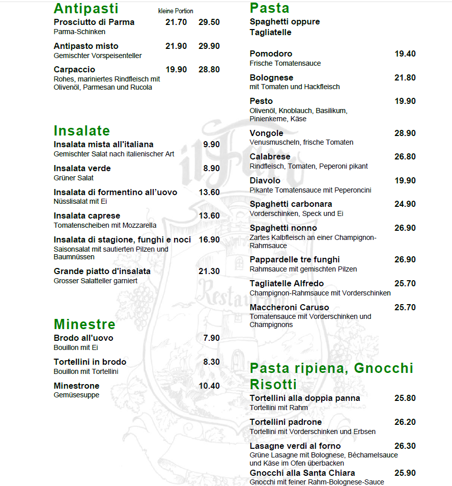 Menu Restaurant Il Faro Herrliberg-7